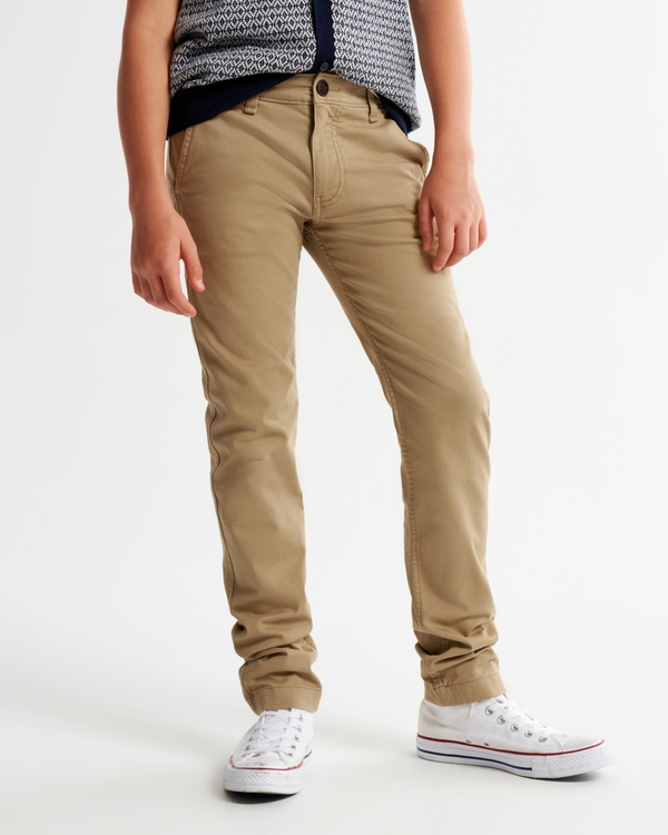 Boys Belted Chino Pants with Stain and Wrinkle Resistance - Uniform