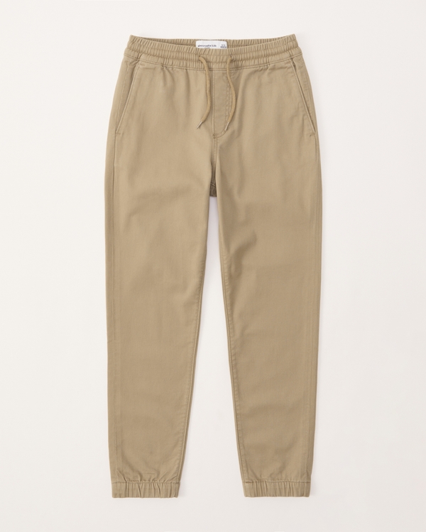 twill joggers, Khaki