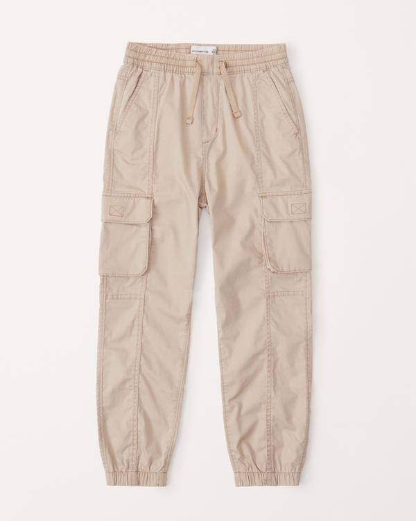 washed utility joggers, Tan