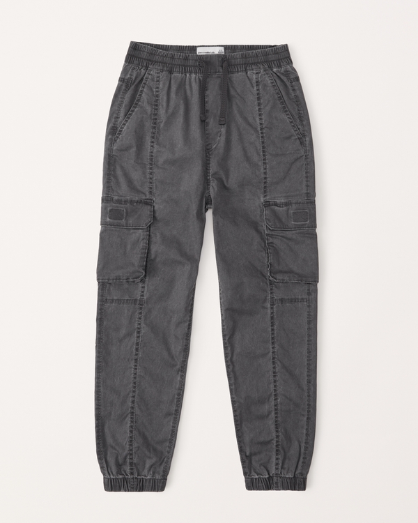 washed utility joggers, Dark Grey