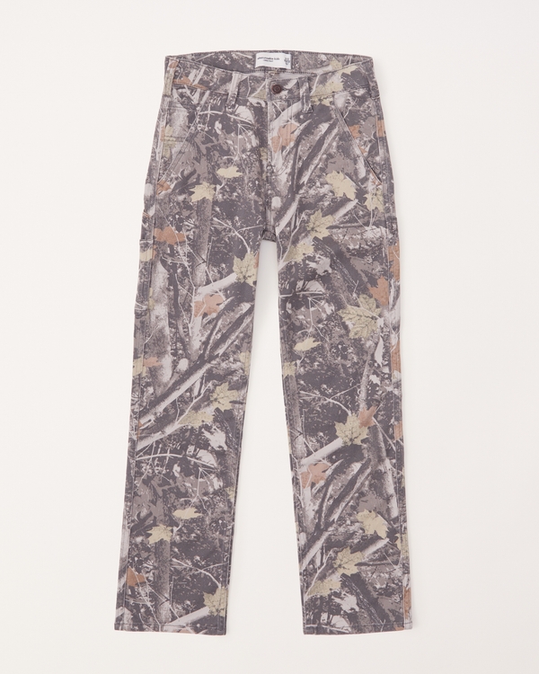 knit twill loose pants, Camo