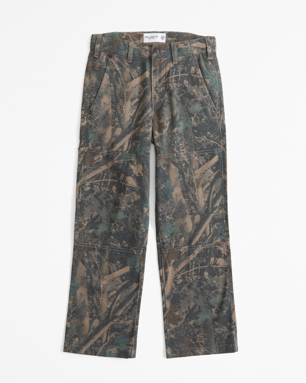 twill baggy workwear pants, Camo