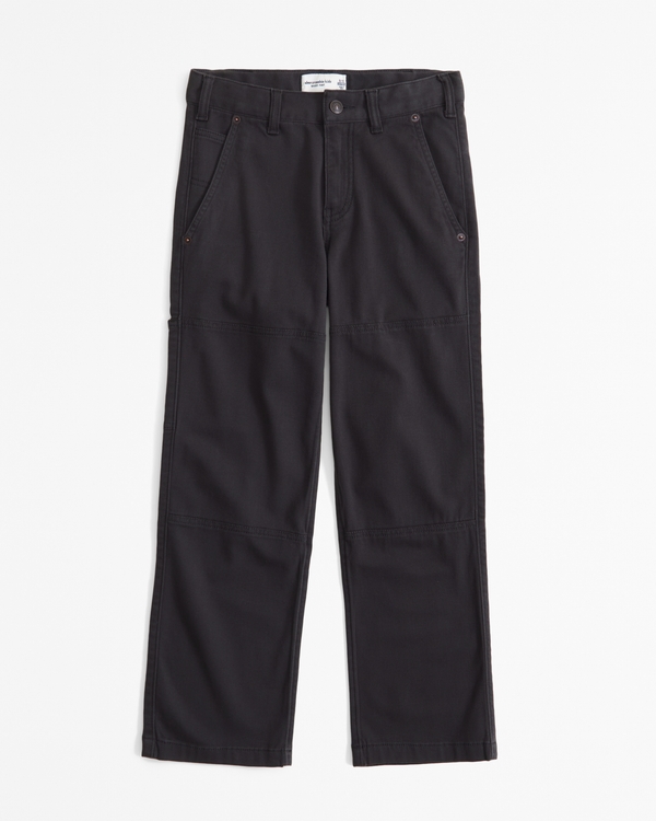 twill baggy workwear pants, Dark Gray view 1
