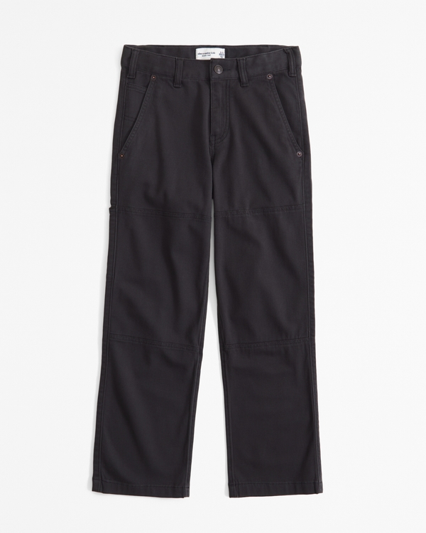 twill baggy workwear pants, Dark Gray