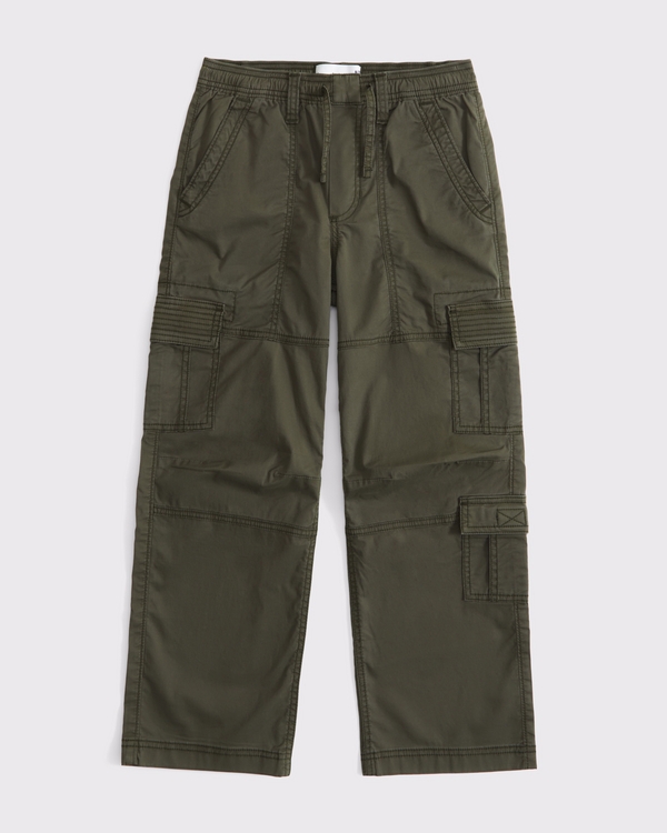 baggy pull-on cargo pants, Grape Leaf view 1