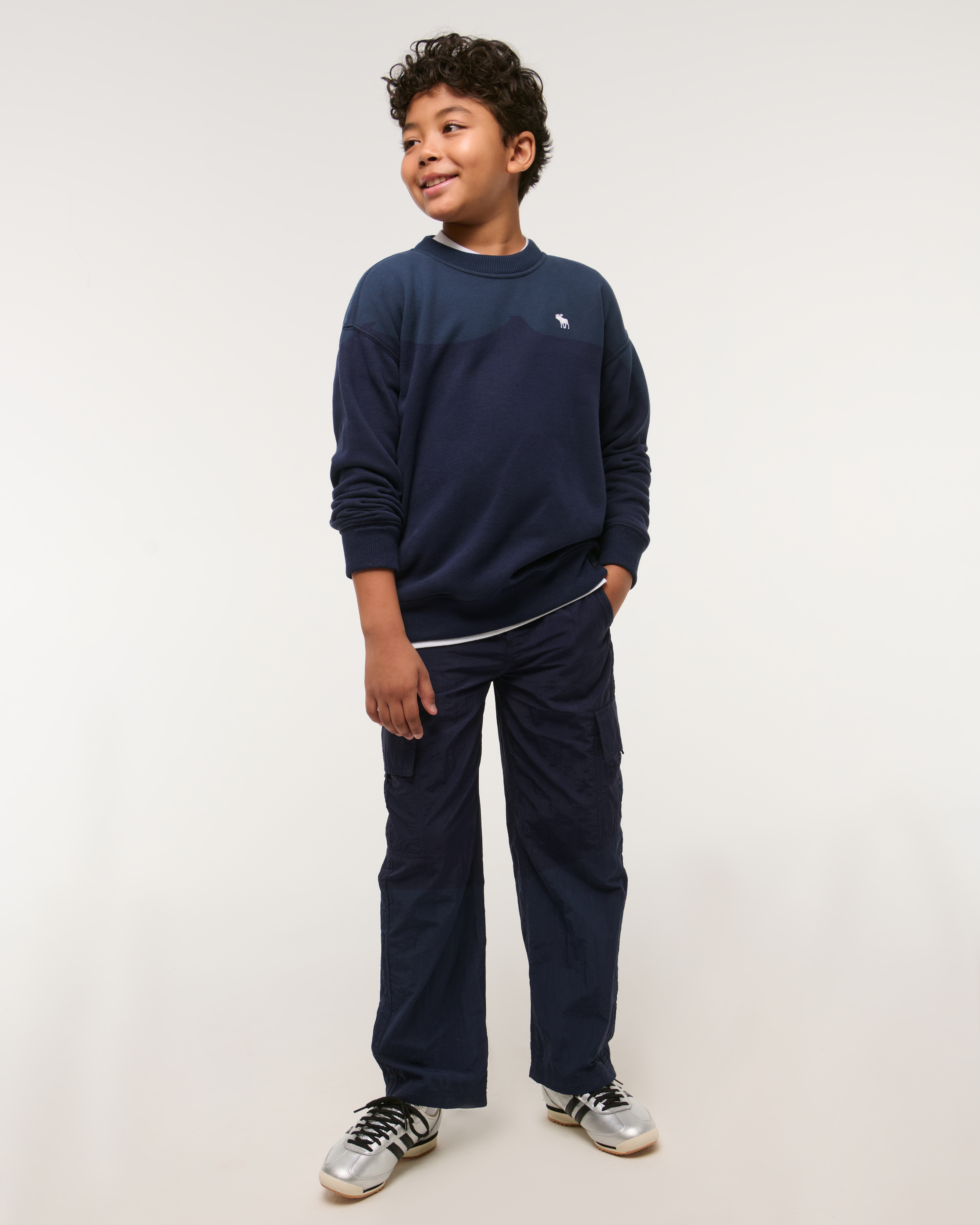 Abercrombie & Fitch Kids' Nylon Track Pants In Blue