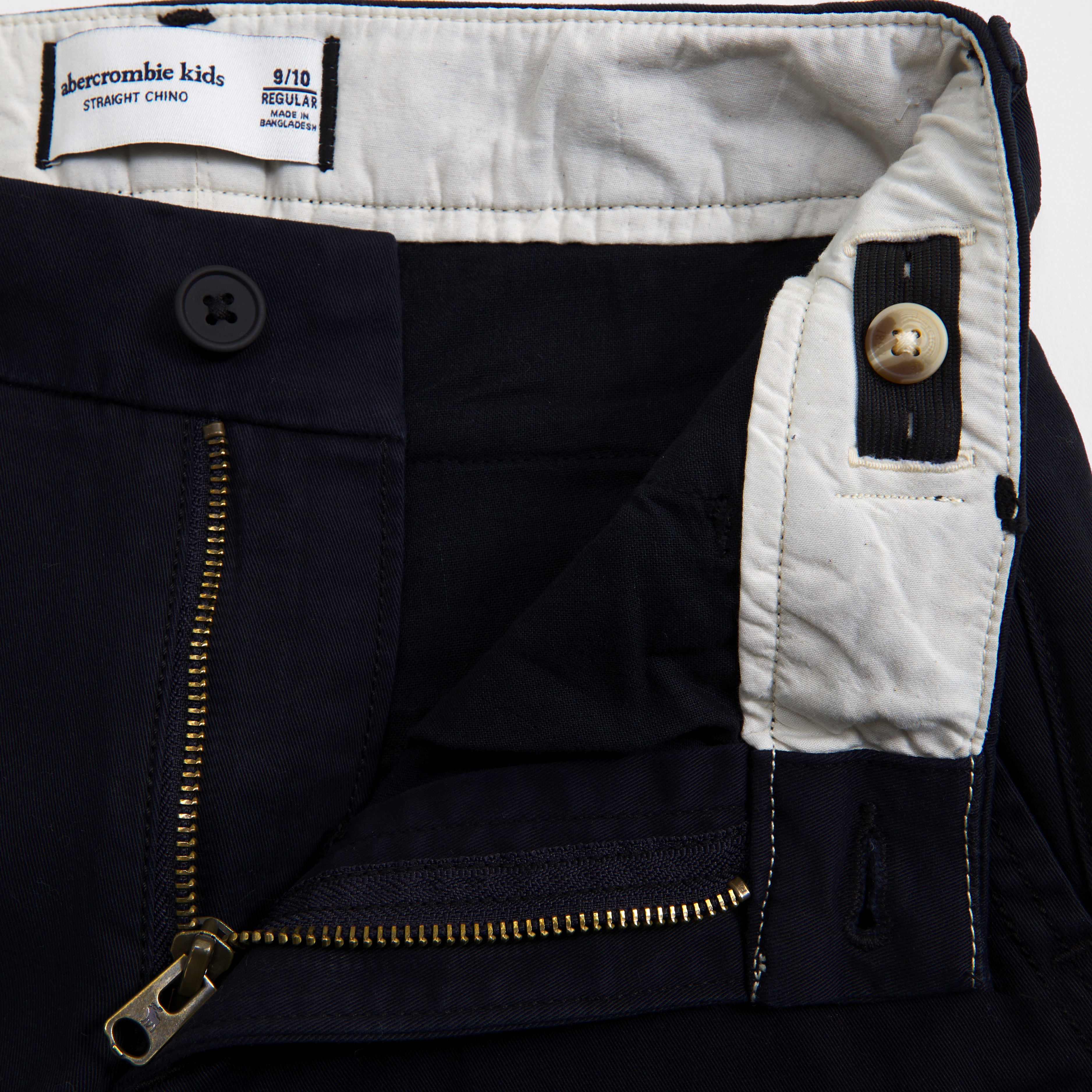 Abercrombie & Fitch Straight Twill Chinos In Black