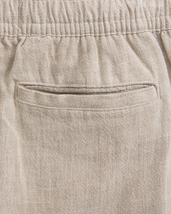 loose linen-blend pull-on pants, Oatmeal view 2