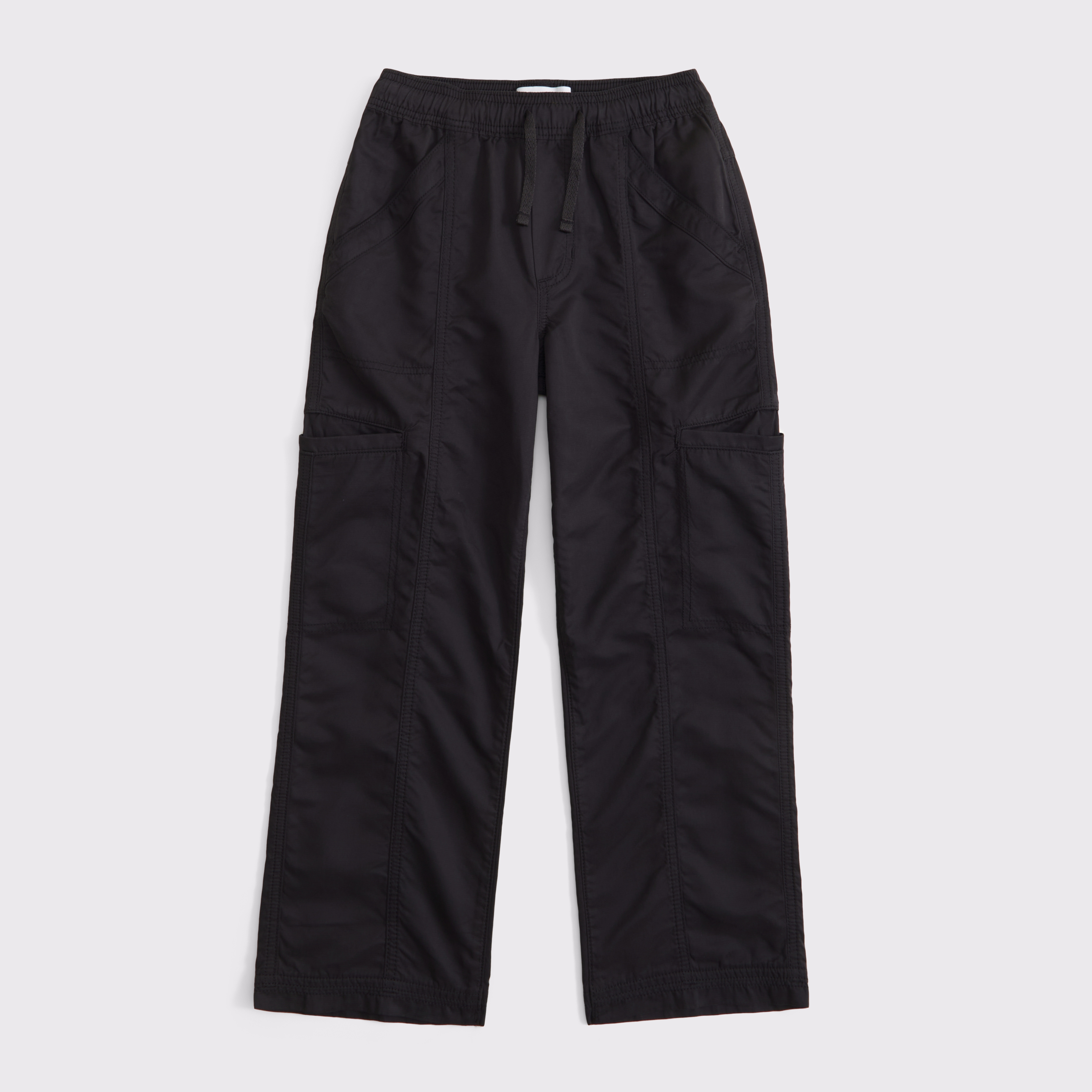 Abercrombie & Fitch Kids' Brushed Nylon Baggy Pull-on Pants In Black