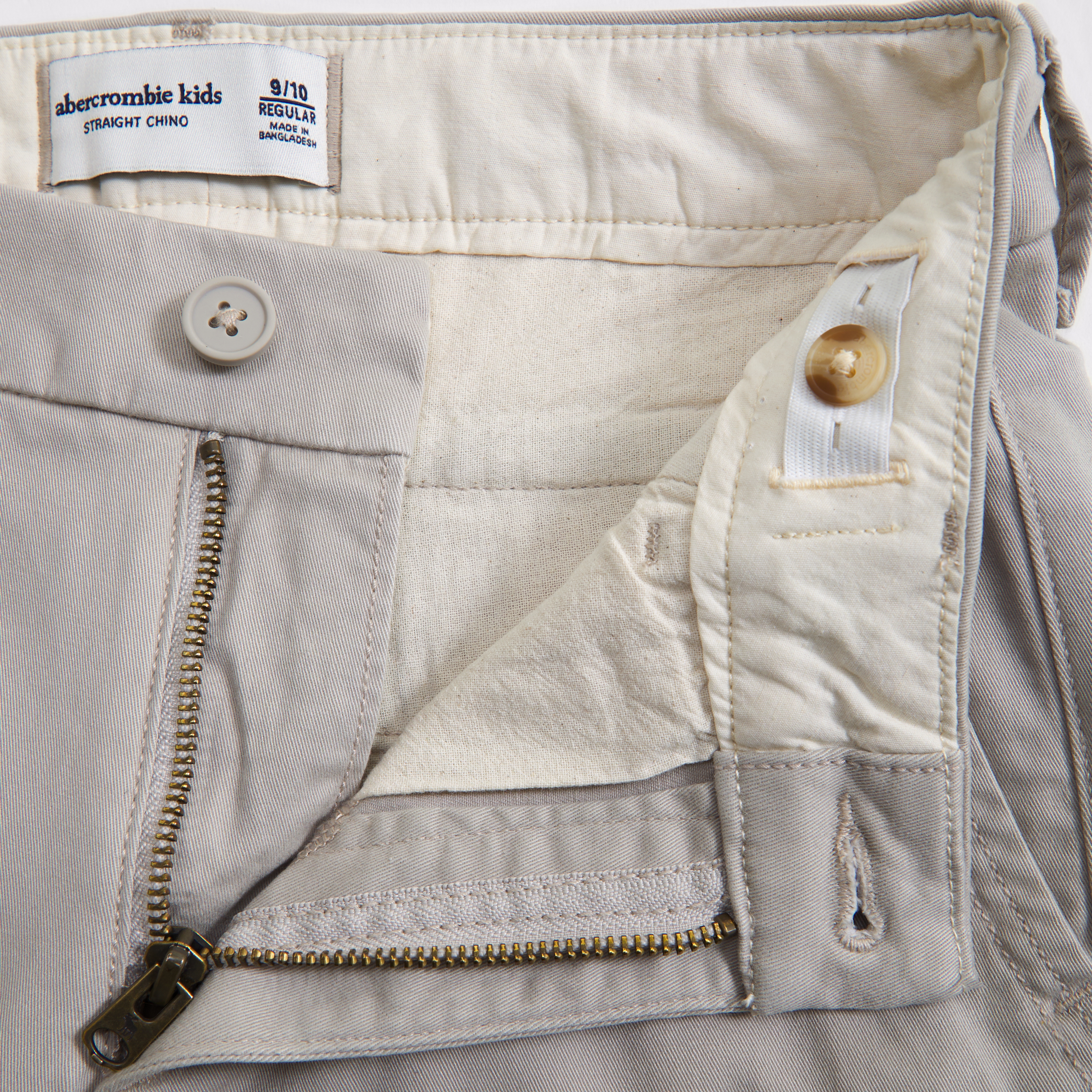 Abercrombie & Fitch Straight Twill Chinos In Gray