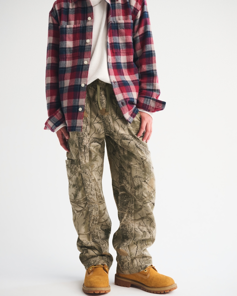 brushed nylon baggy pull-on pants