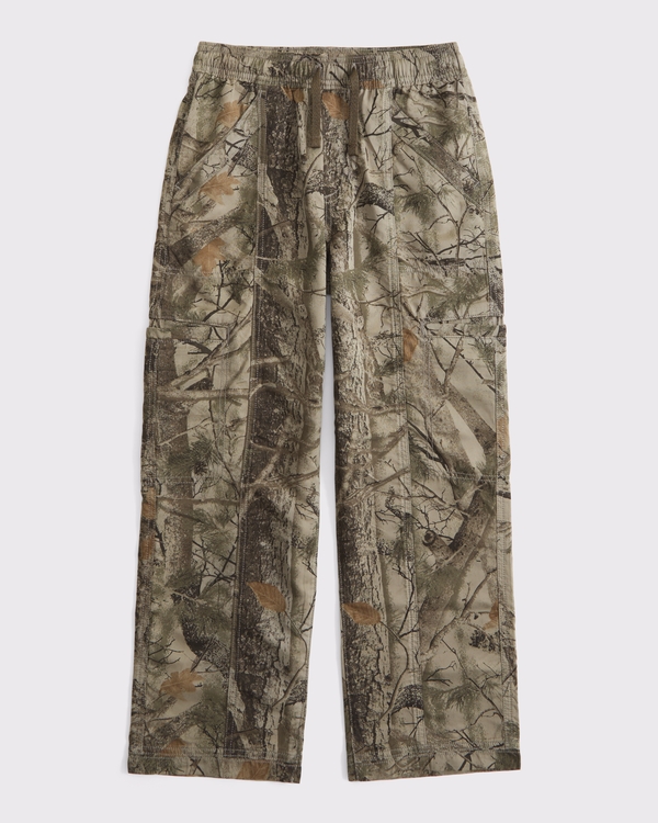 Pantalon à enfiler ample en nylon brossé, Camouflage view 1