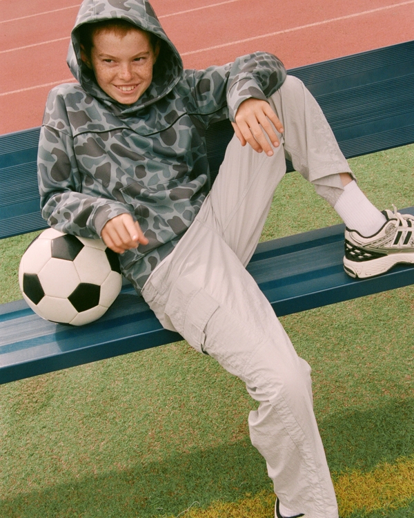 nylon track pants, Gray view 1
