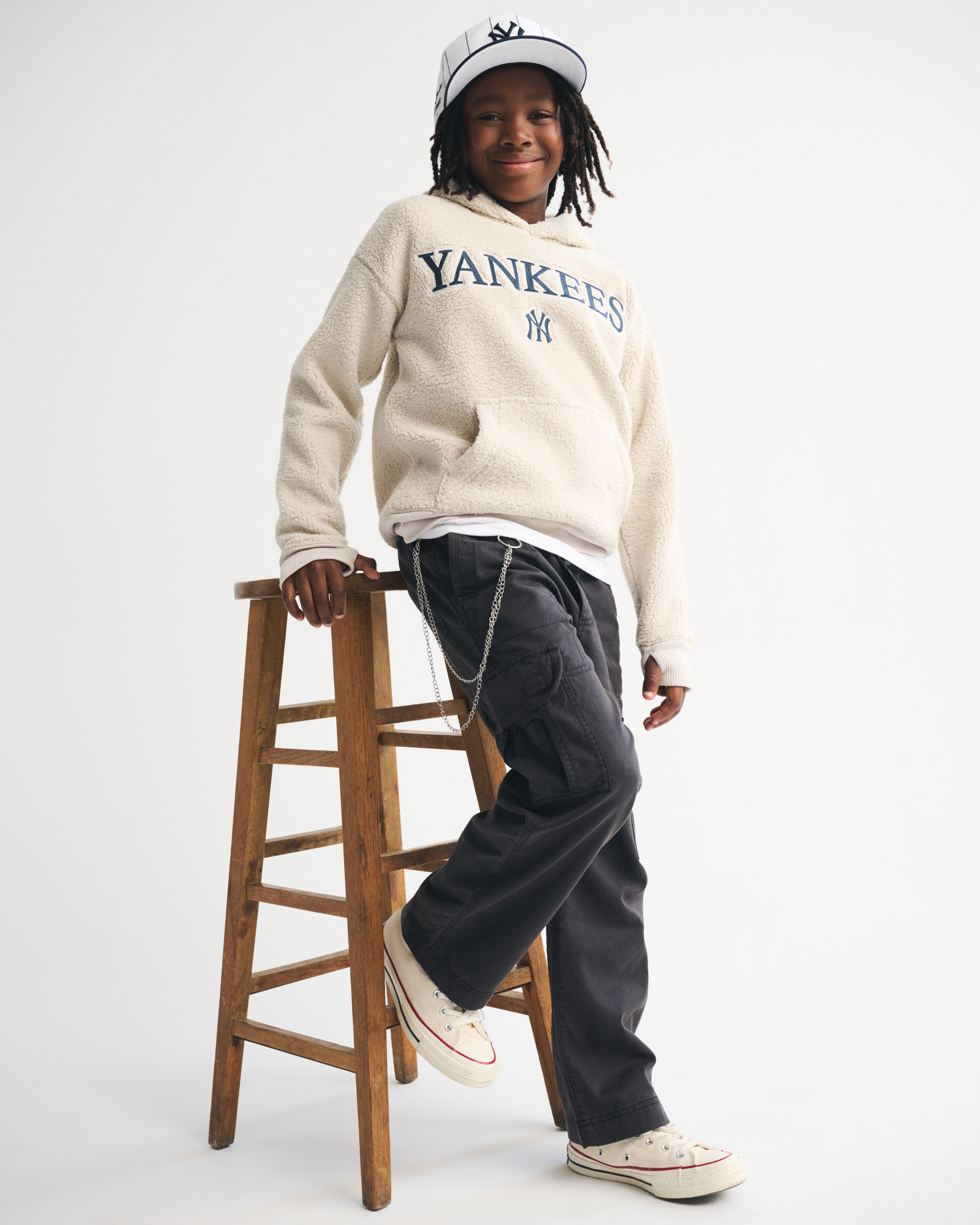 Abercrombie & Fitch Kids' Baggy Cargo Pants In Black