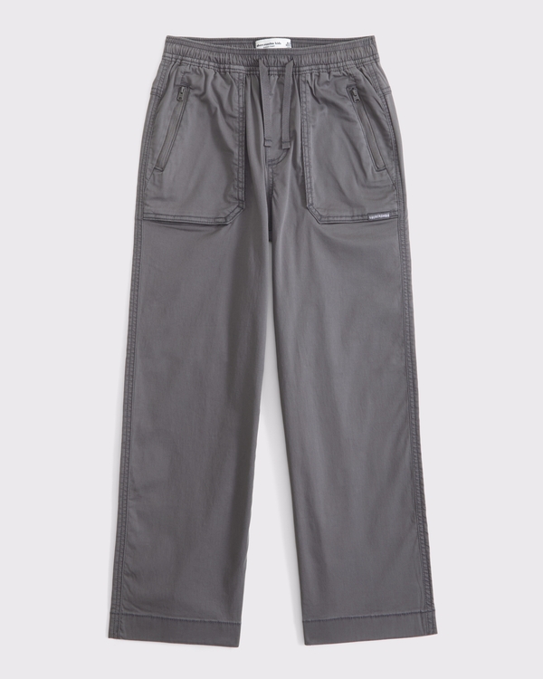 baggy pull-on pants, Dark Gray view 1