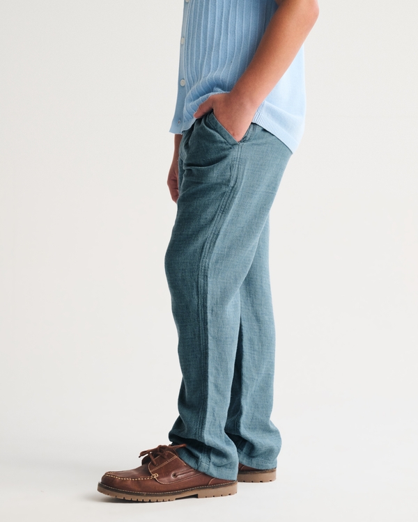 linen-blend pull-on pants