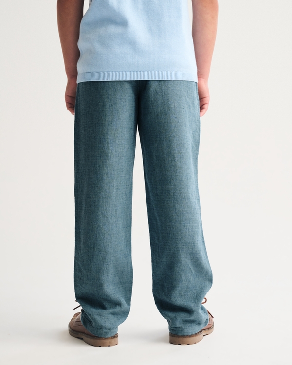 linen-blend pull-on pants