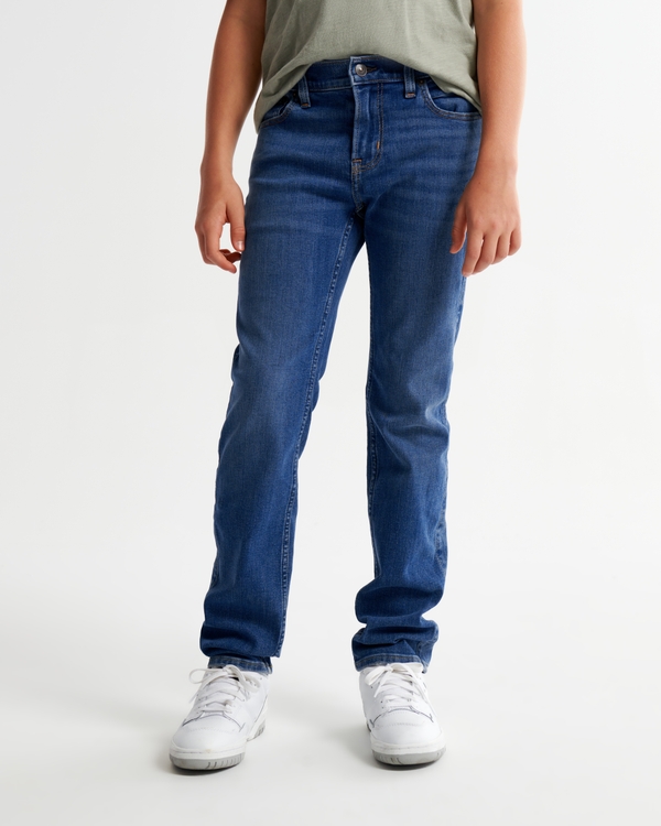 straight jeans, Medium Wash