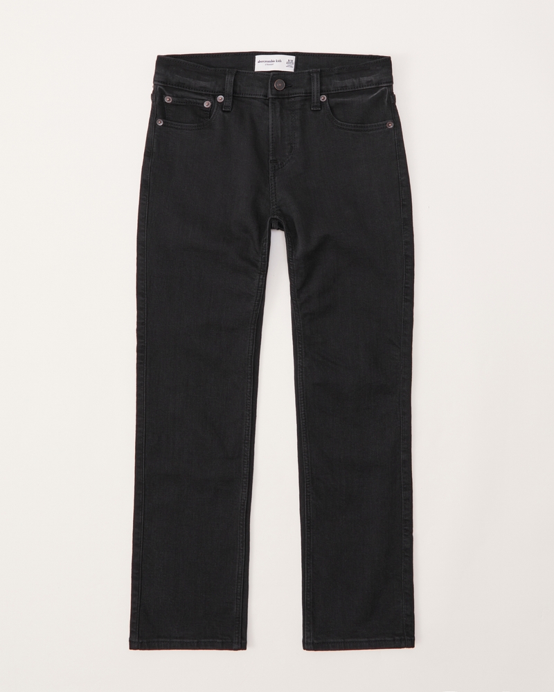  GENERIC Jeans negros de cintura alta, pantalones de