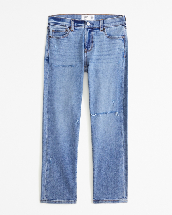 straight jeans, Medium Wash