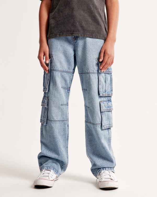 lightweight cargo jeans, Light Wash