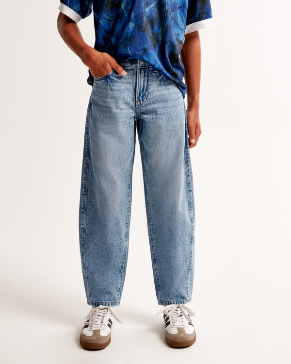 baggy barrel jeans, Medium Wash