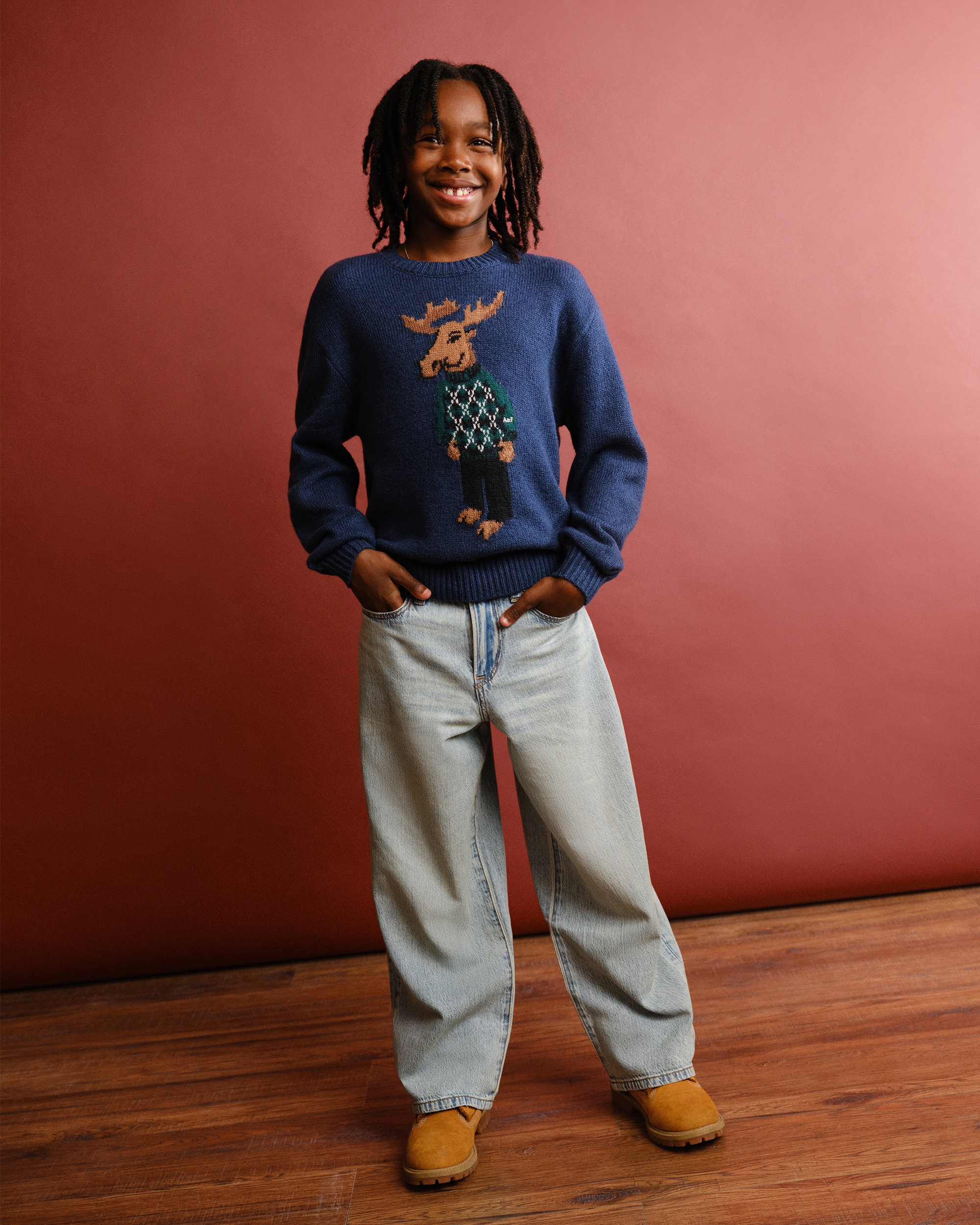 Abercrombie & Fitch Kids' Ultra Baggy Jeans In Brown