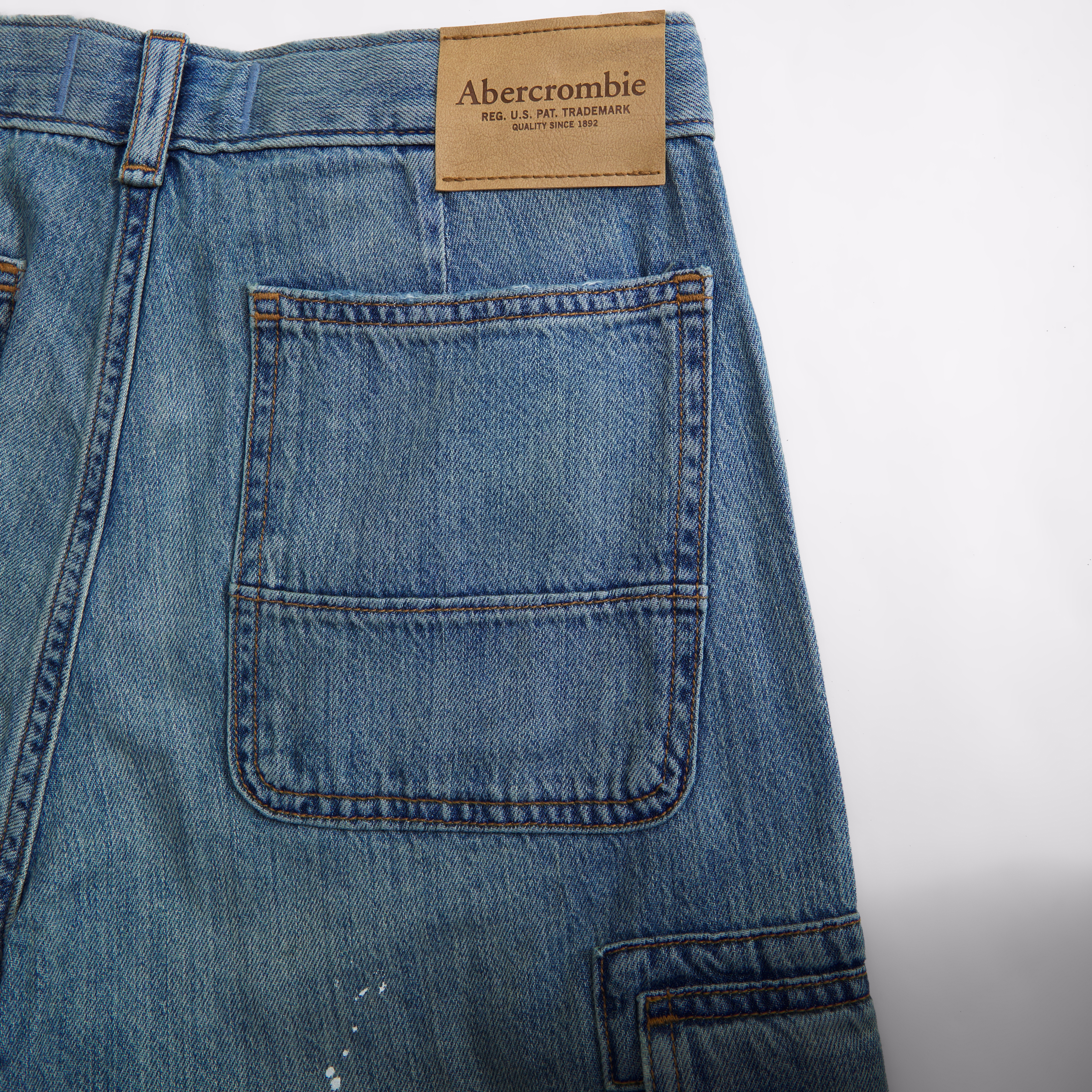 Abercrombie & Fitch Ultra Baggy Cargo Jeans In Blue