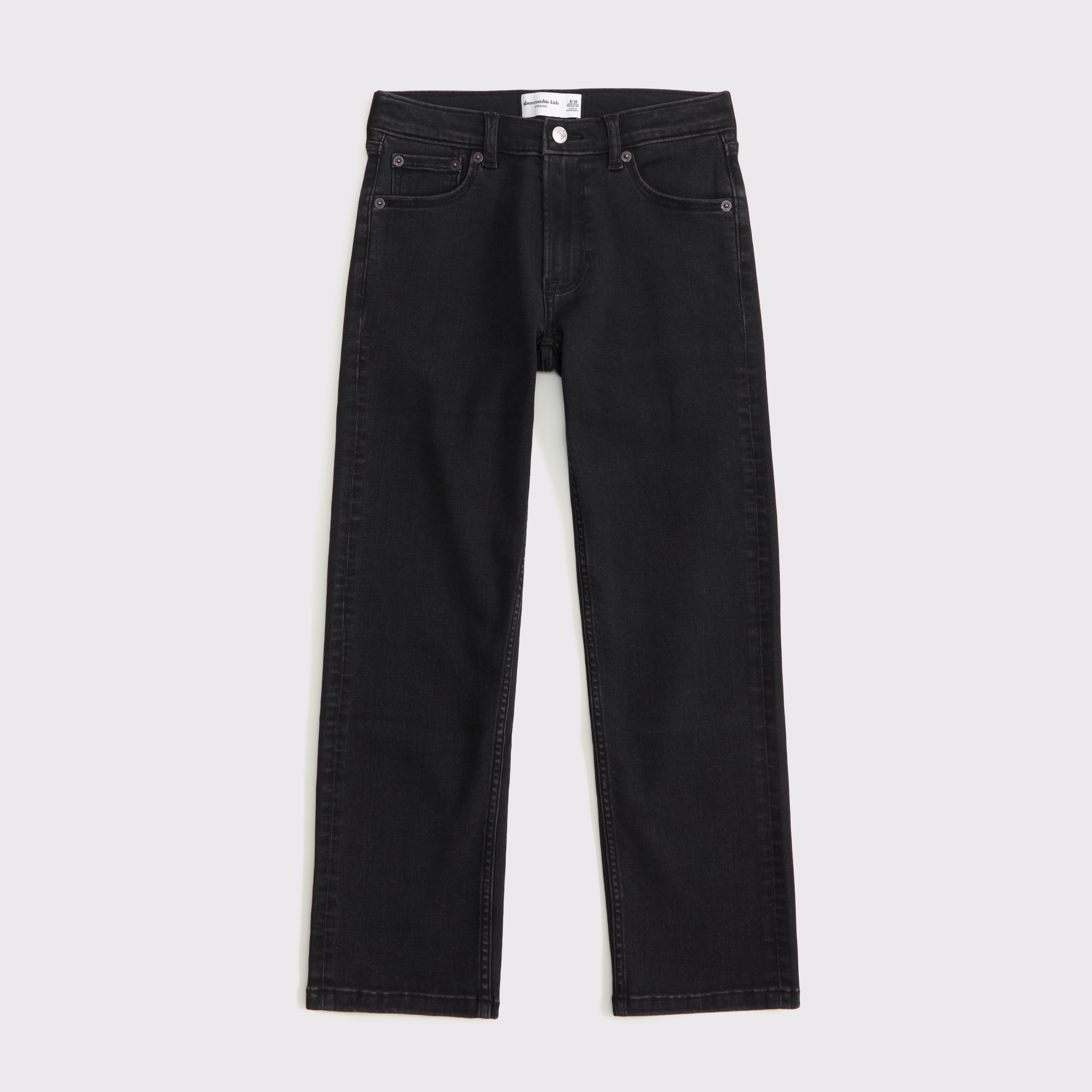 Abercrombie & Fitch Kids' Straight Jeans In Black
