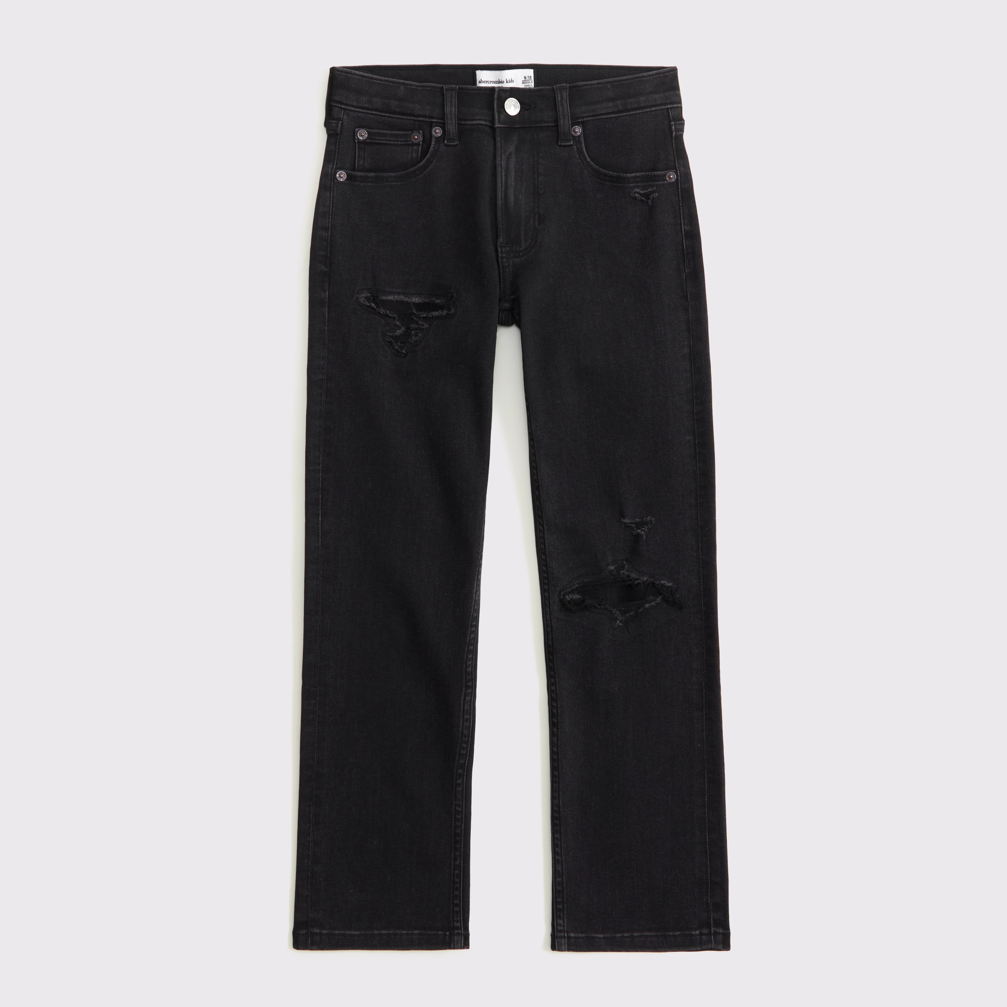 Abercrombie & Fitch Kids' Straight Jeans In Black