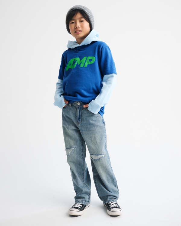 lightweight baggy jeans, Medium Wash view 1