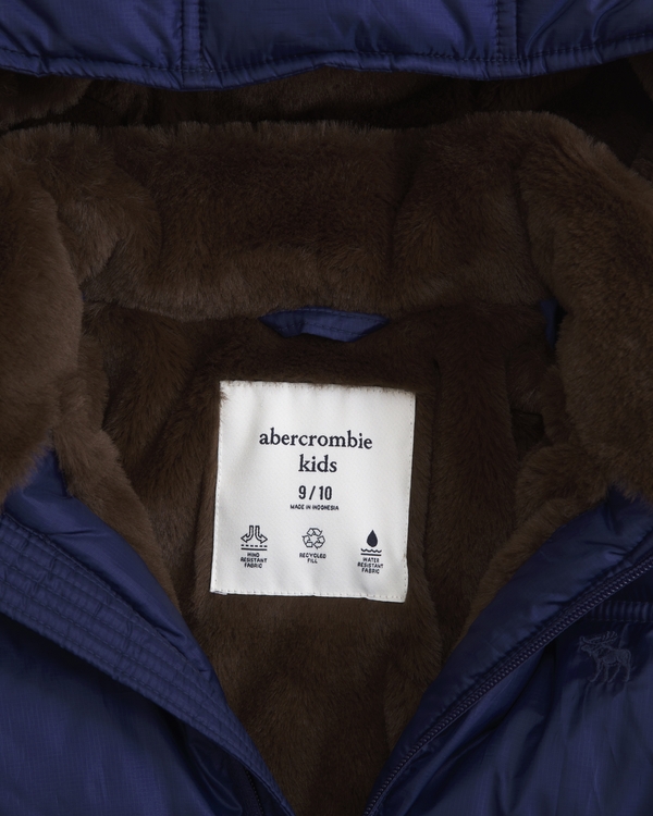 a&f ultra hooded faux fur-lined puffer jacket, Dark Blue view 2