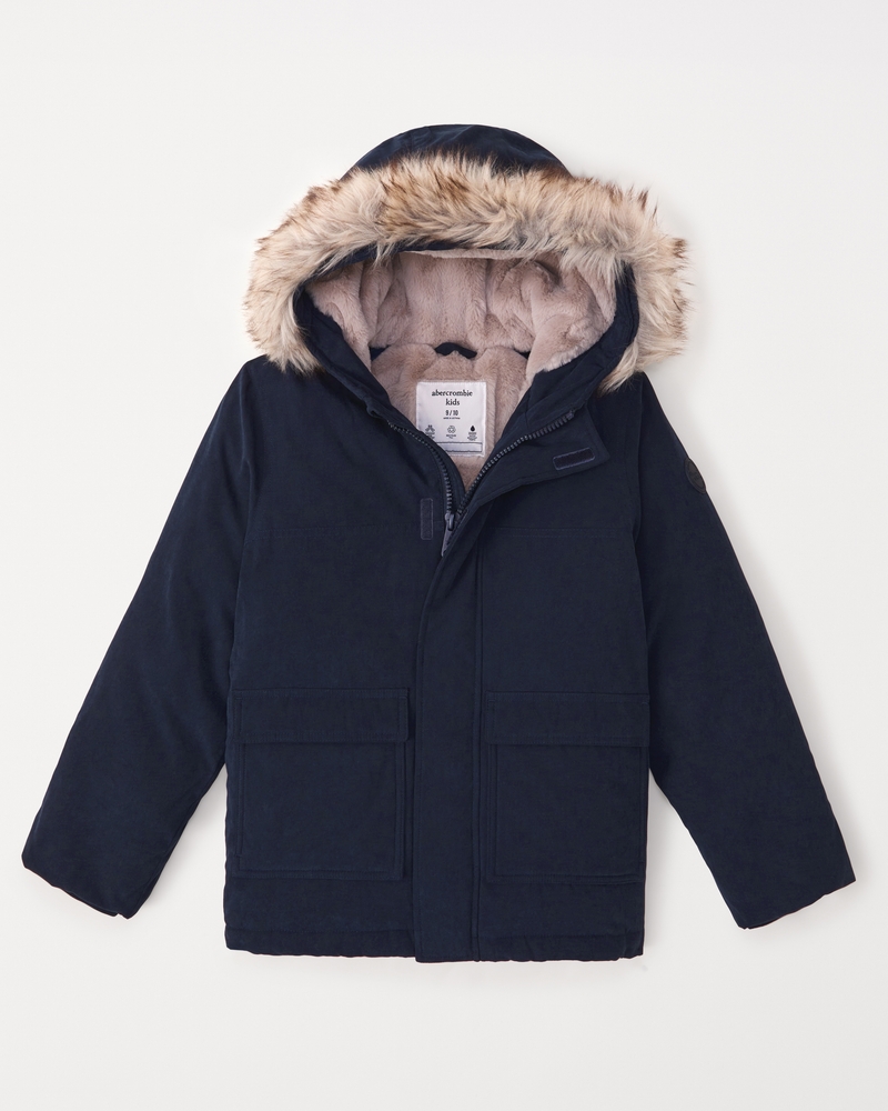 Faux fur lined utility sales parka coat