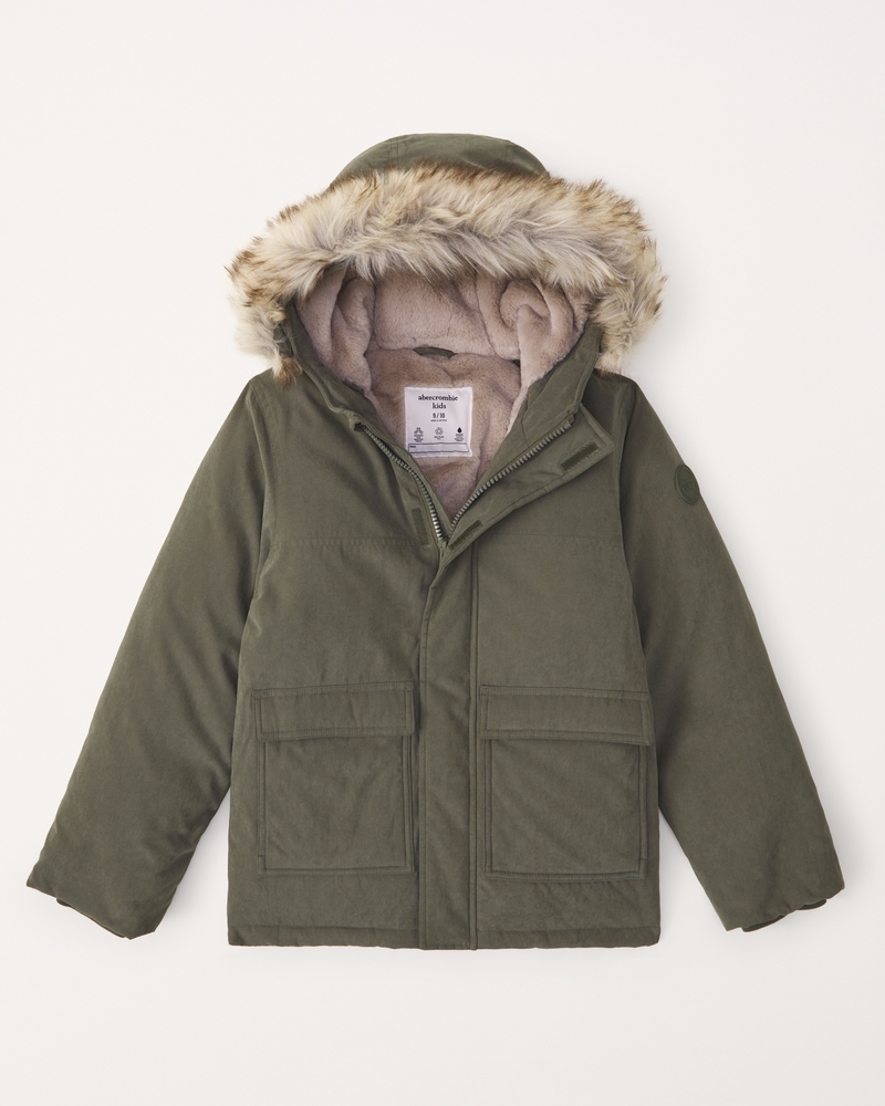 HOLLISTER COZY LINED PARKA JACKET COAT OLIVE GREEN WOMENS SIZE XSMALL