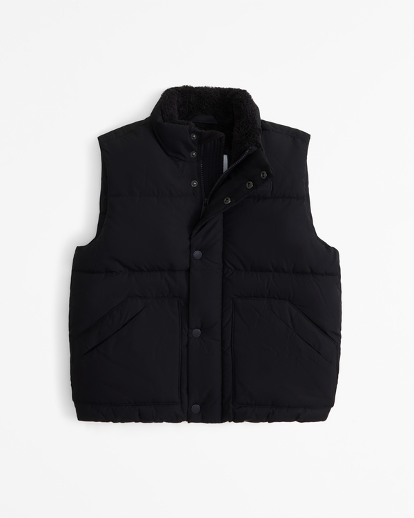 puffer vest, Black