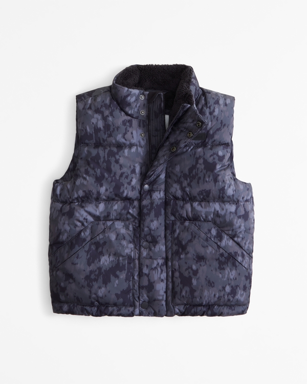 puffer vest, Black Pattern view 1