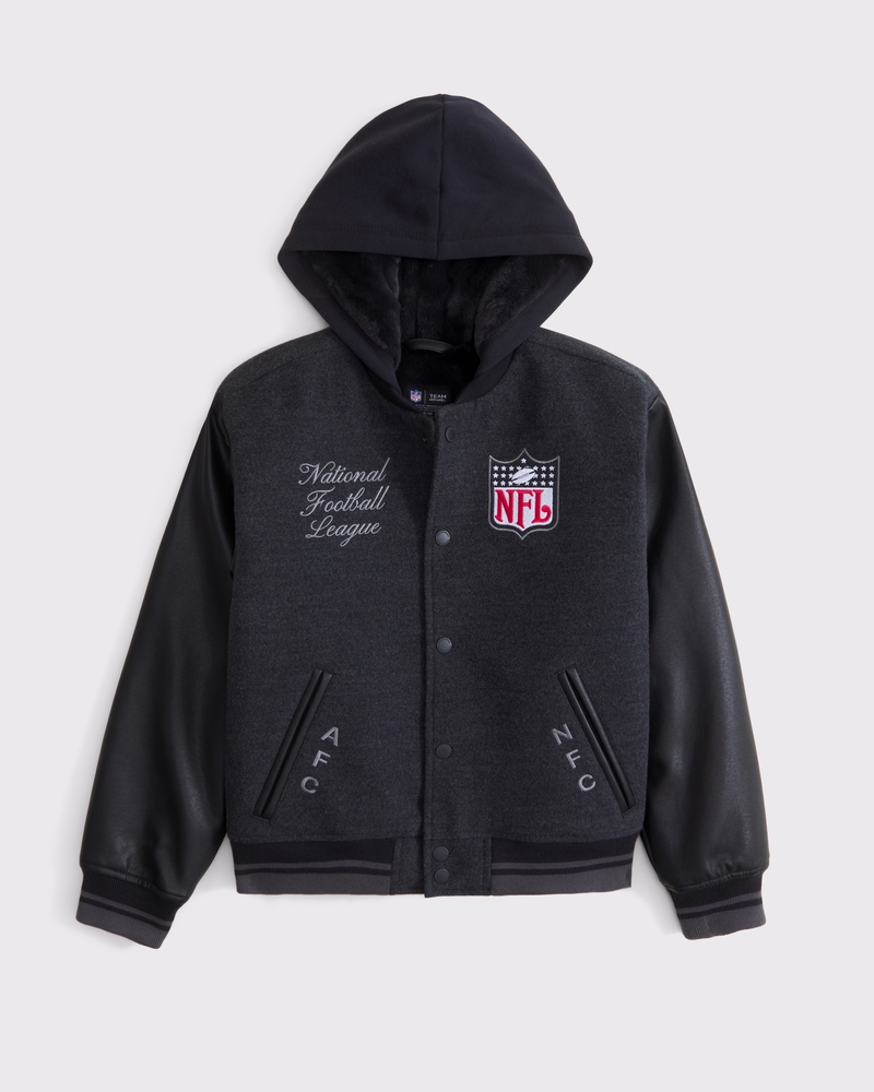 nfl winterized hooded bomber jacket