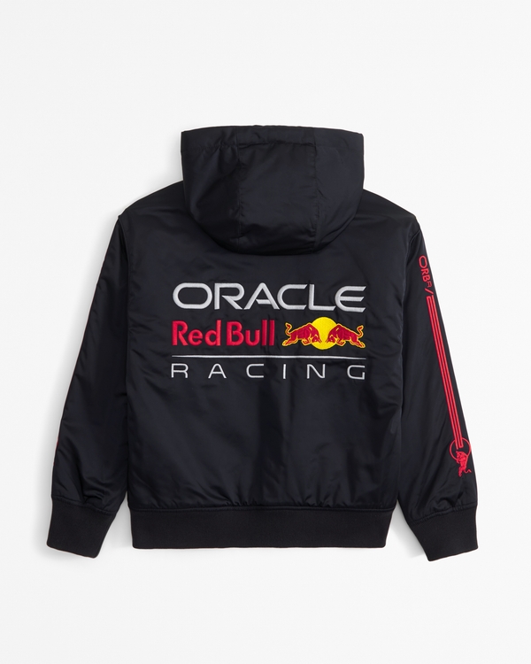 oracle red bull racing hooded bomber jacket, Black view 1