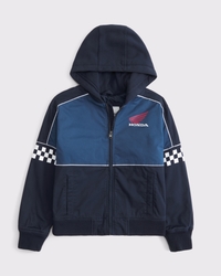 honda racing hooded bomber jacket