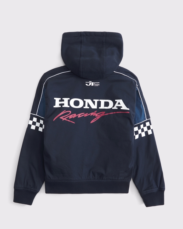 honda racing hooded bomber jacket, Deep Blue view 1