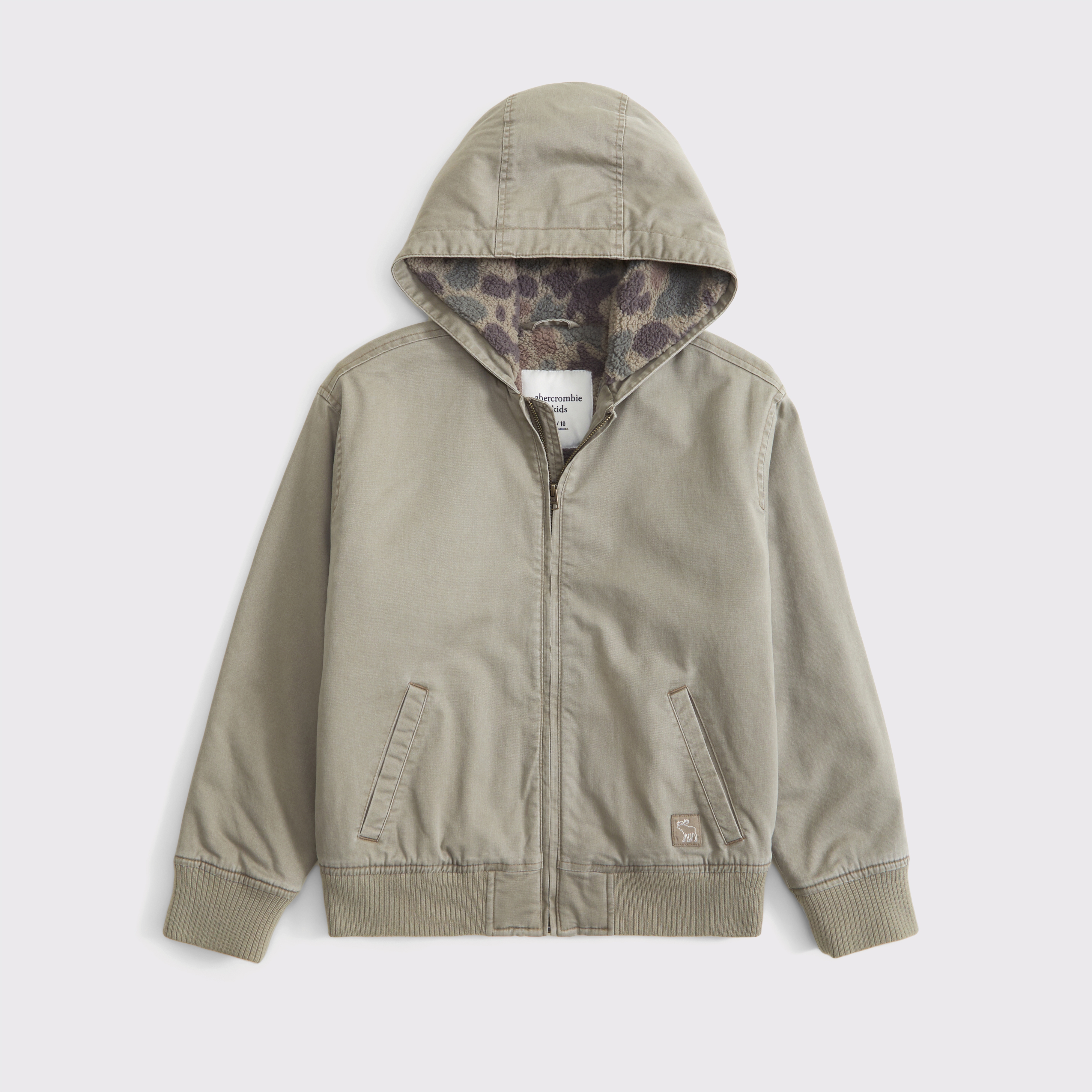 Abercrombie & Fitch Kids' Hooded Workwear Jacket In Green