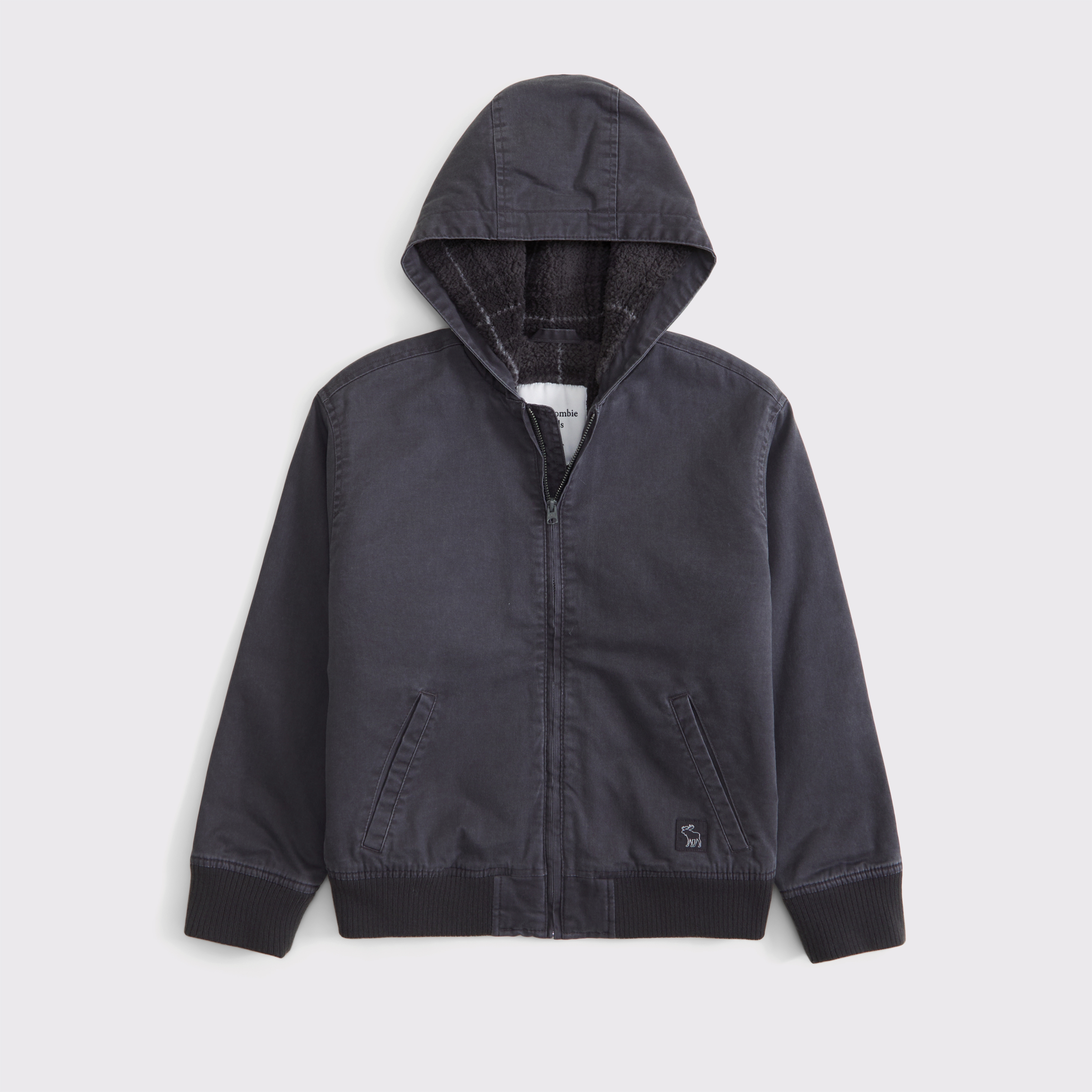 Abercrombie & Fitch Kids' Hooded Workwear Jacket In Gray
