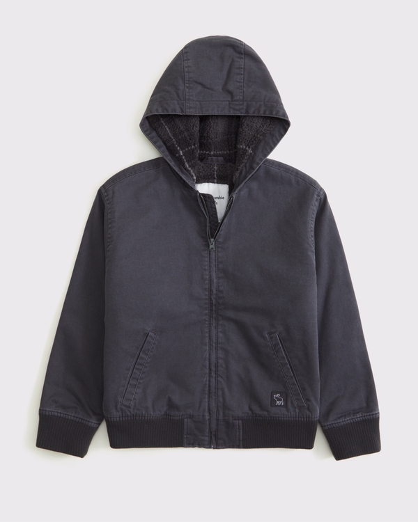 hooded workwear jacket, Dark Gray view 1