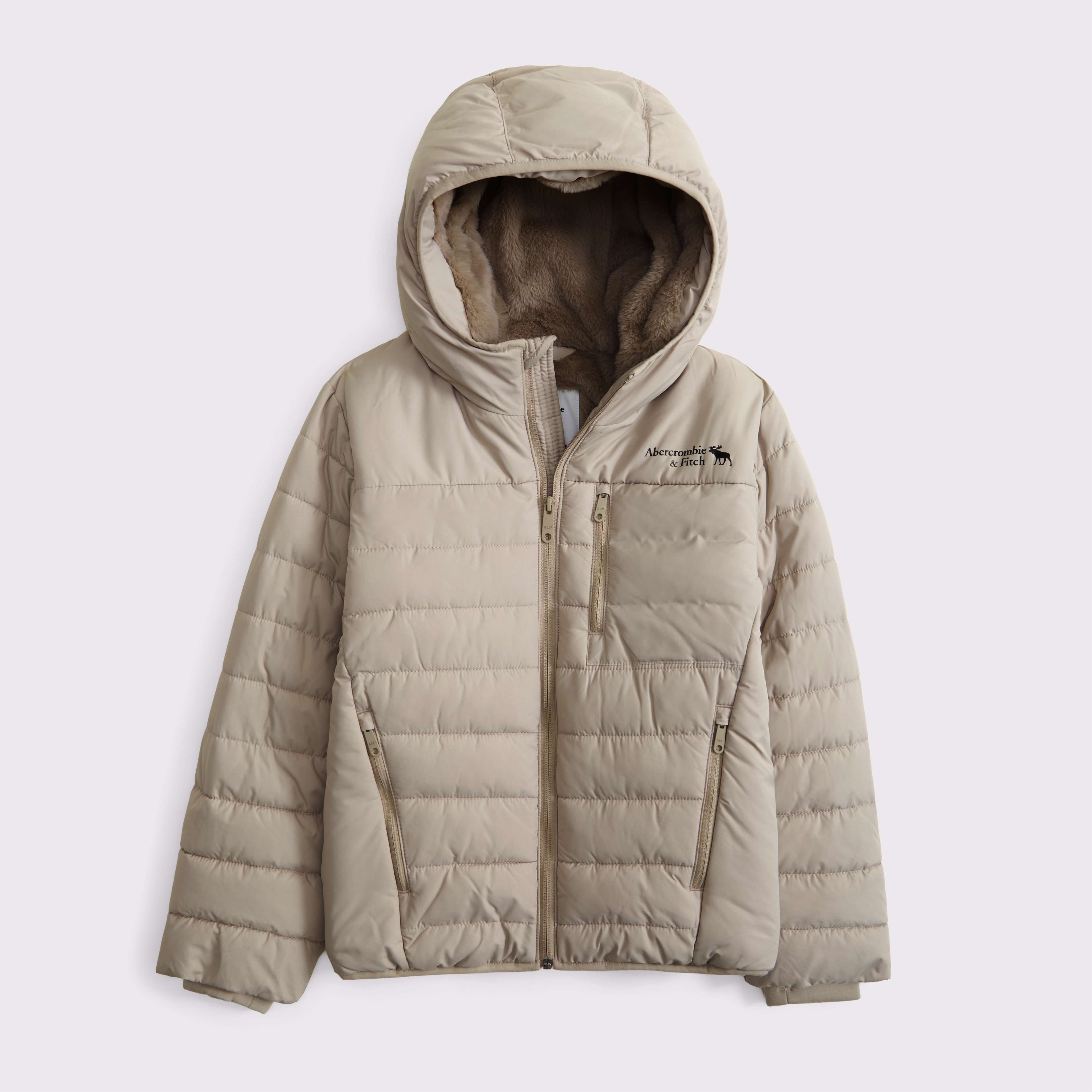 Abercrombie & Fitch Kids' Cozy Performance Puffer In Gray