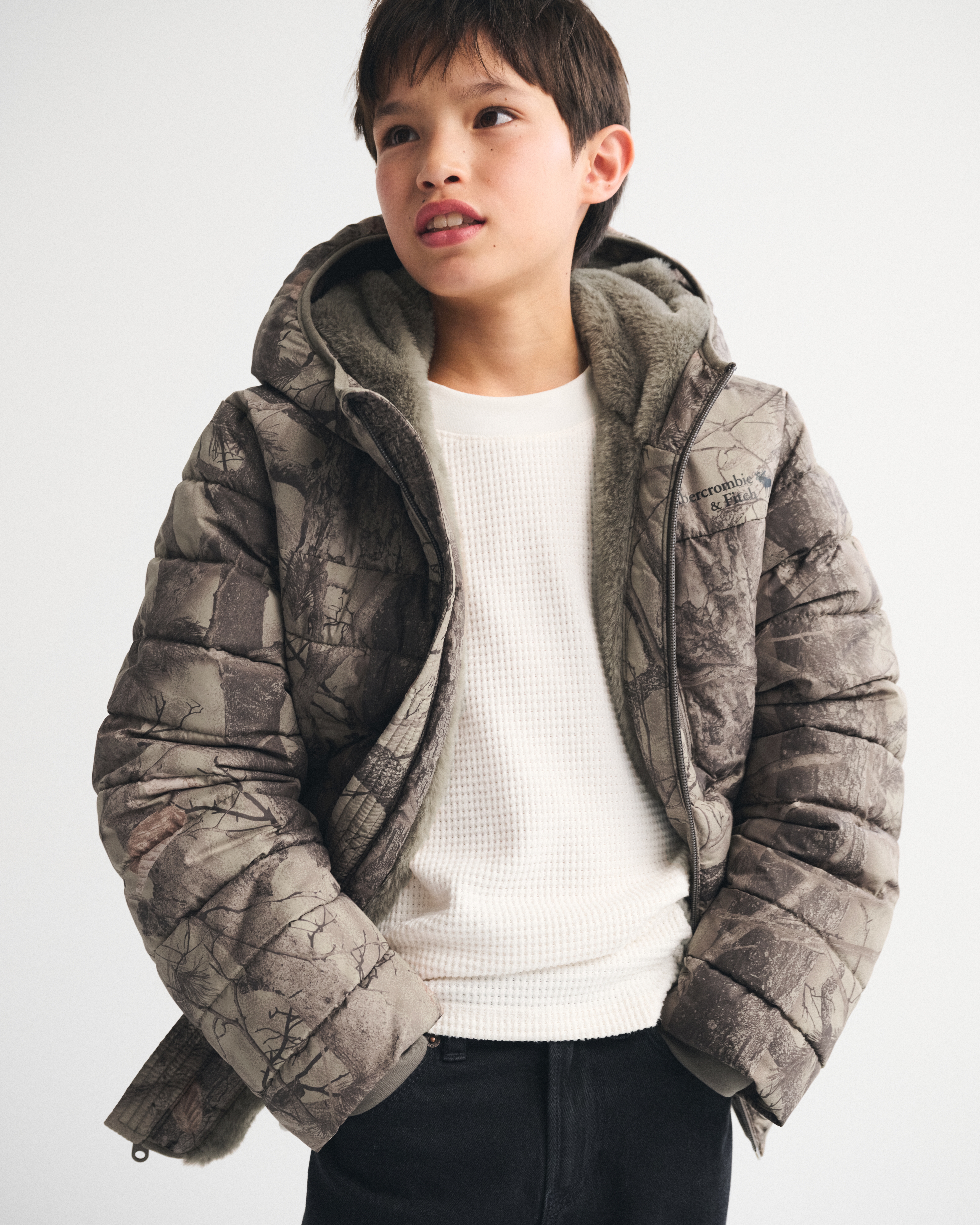 Abercrombie & Fitch Kids' Cozy Performance Puffer In Black