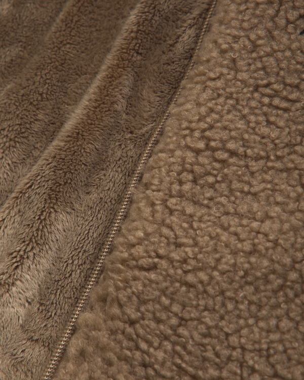 sherpa-lined nylon jacket, Brown view 2