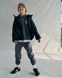 sherpa-lined nylon jacket