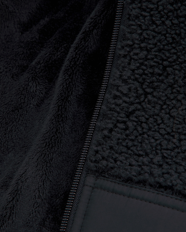 sherpa-lined nylon jacket, Black view 2