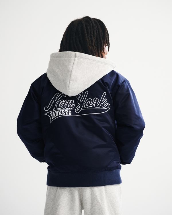 new york yankees hooded bomber jacket