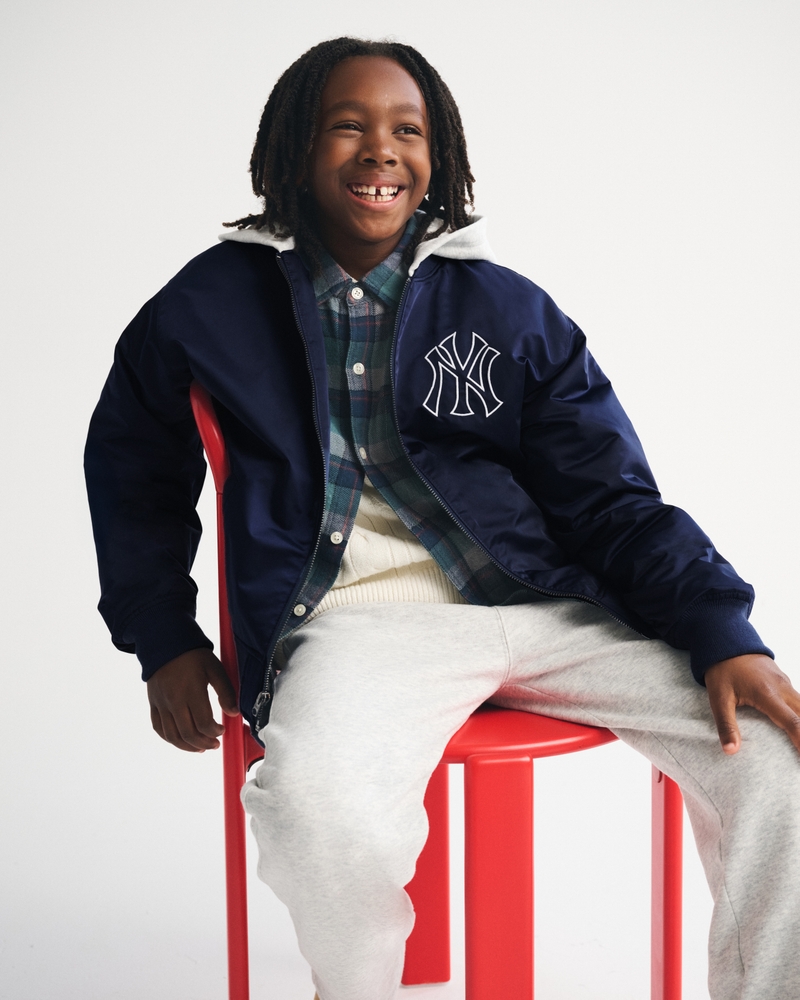 boys new york yankees hooded bomber jacket boys coats jackets